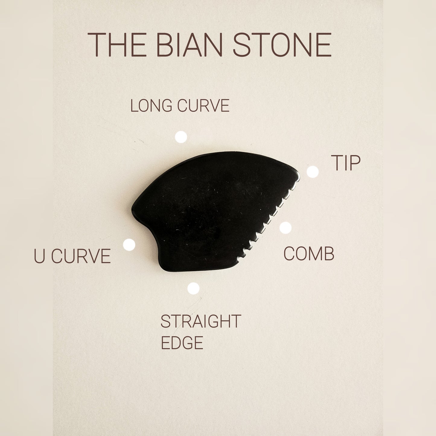 GUA SHA BIAN STONE for the face.