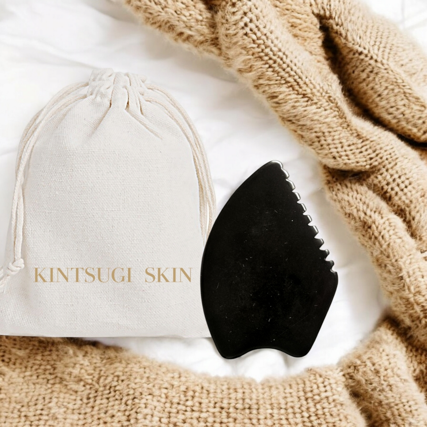 GUA SHA BIAN STONE for the face.